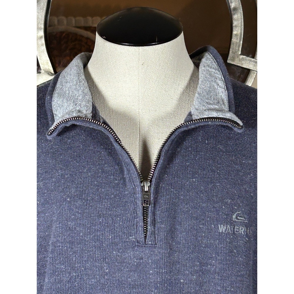 QuikSilver Waterman Collection 1/4 Zip Knit Pullover Men's‎ Size XXL Blue - Picture 7 of 12